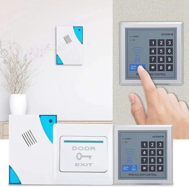 Alt view image 4 of 6 - Access Control System for Home Security Password Keypad Entry with 10 Keyfobs & Remote Control, Compatible with Standard Doors