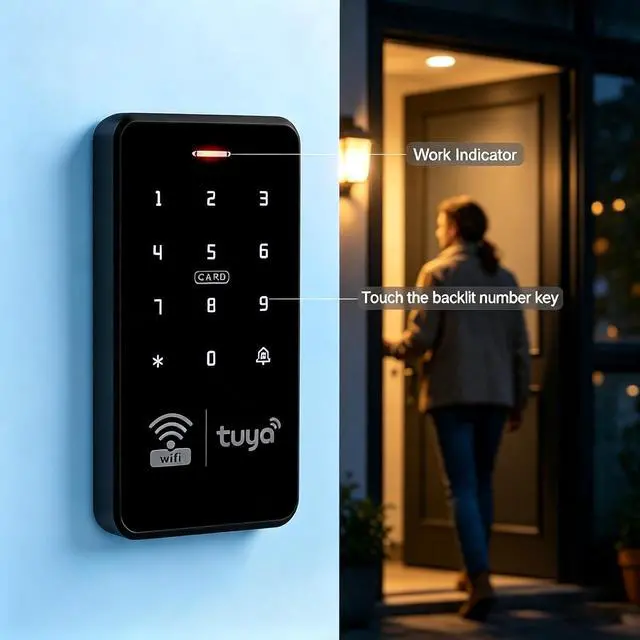 Alt view image 4 of 7 - Access Control System Kit, IP68 Waterproof Keypad with RFID & PIN Entry, Power Supply with RCD Protection (12V 3A), Complete Set for Home Office Security Door