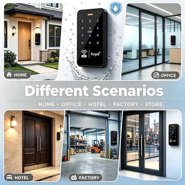 Alt view image 6 of 7 - Access Control System Kit, IP68 Waterproof Keypad with RFID & PIN Entry, Power Supply with RCD Protection (12V 3A), Complete Set for Home Office Security Door
