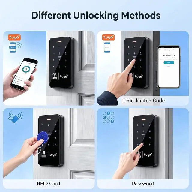Alt view image 3 of 7 - Access Control System Kit, IP68 Waterproof Keypad with RFID & PIN Entry, Power Supply with RCD Protection (12V 3A), Complete Set for Home Office Security Door