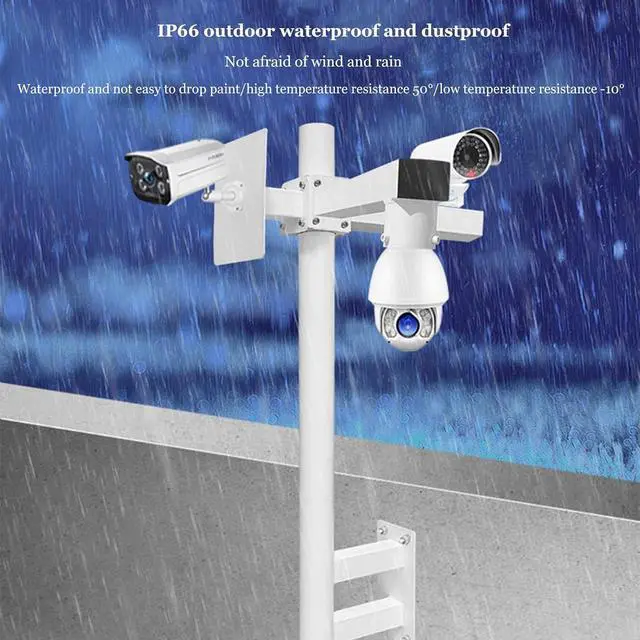 Alt view image 2 of 6 - Universal Security Camera Pole Mount Bracket - Long Arm Support for Outdoor Surveillance and CCTV Installation