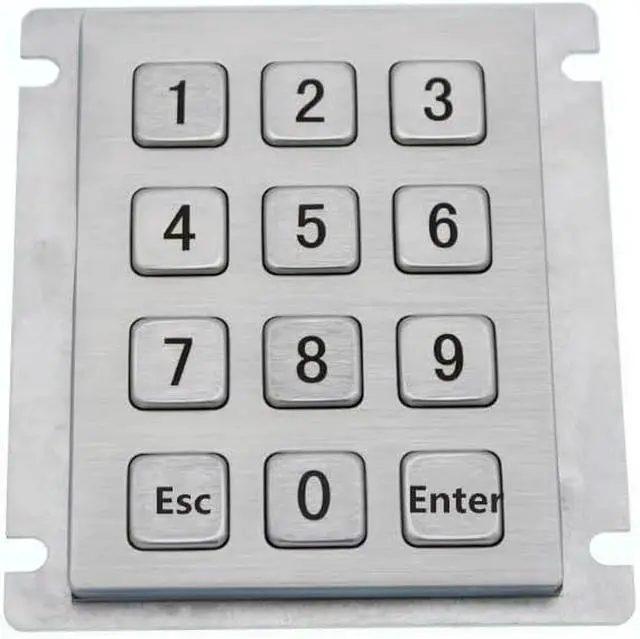 Main image of 12 Keys 3x4 Matrix USB Kiosk Keyboard Metal Stainless Steel Numeric Keypad for Access Control(Matrix Interface,Esc and Enter)