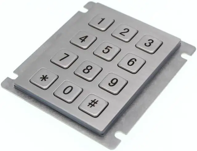 Alt view image 2 of 6 - 12 Keys 3x4 Matrix USB Kiosk Keyboard Metal Stainless Steel Numeric Keypad for Access Control(Matrix Interface,Esc and Enter)