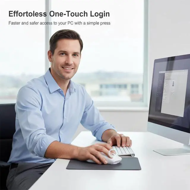 Alt view image 7 of 7 - Yoidesu Wireless Mouse for Laptop, 2.4GHz Computer Mouse with Fingerprint ID for Data Protection, 2.4G BT USB Connect, 3 Level DPI, 600mAh Battery for PC Laptop Tablet