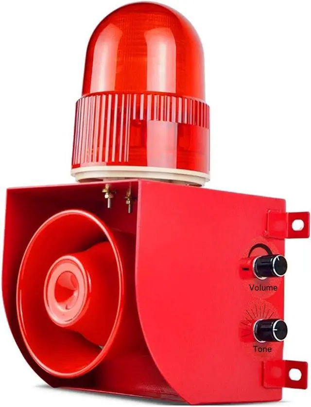Main image of Dry Contact Input Alarm Siren 120dB Loud Outdoor/Indoor Sirens with Strobe Light Adjust Sound Works with Security Panel, Switch or Sensor SLA-02HK AC110-120V