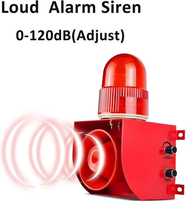 Alt view image 4 of 7 - Dry Contact Input Alarm Siren 120dB Loud Outdoor/Indoor Sirens with Strobe Light Adjust Sound Works with Security Panel, Switch or Sensor SLA-02HK AC110-120V
