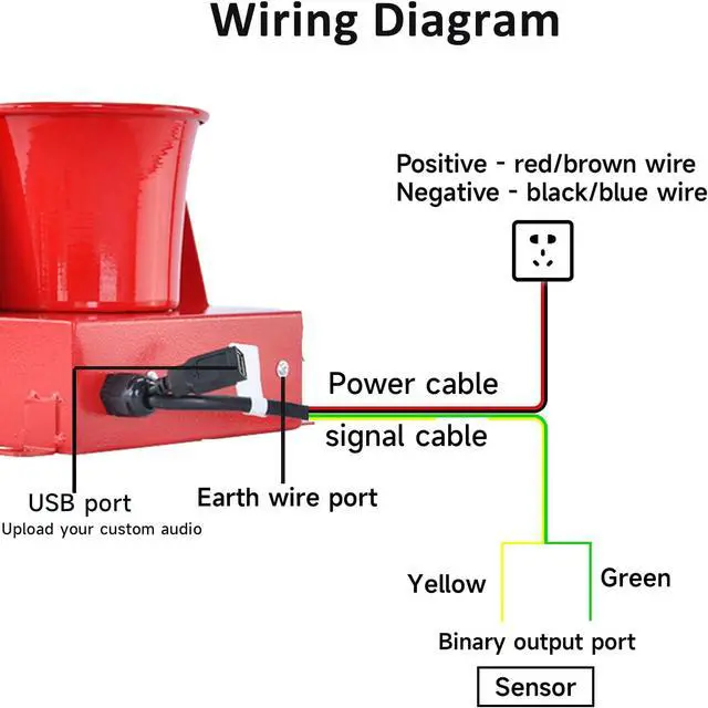 Alt view image 7 of 7 - Dry Contact Input Alarm Siren 120dB Loud Outdoor/Indoor Sirens with Strobe Light Adjust Sound Works with Security Panel, Switch or Sensor SLA-02HK AC110-120V