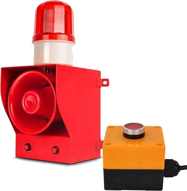 Main image of Alarm Siren with Button Control Box 130dB Horn 12 Tones Adjustable 45w Emergency Alarm Systerm Strobe Siren for Farm Factory Harbor Dock AC110V