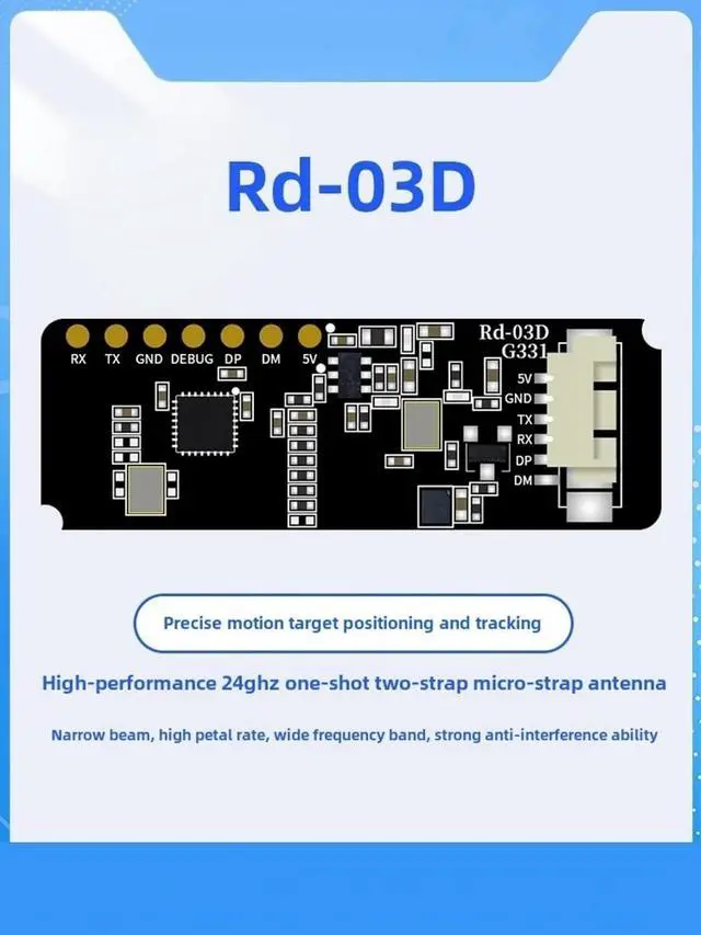 Alt view image 4 of 7 - Rd-03D 24G Hz Multi-Target Human Motion Trajectory Positioning and Tracking Radar Module, 2pcs