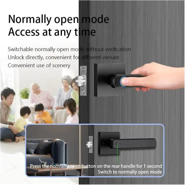 Alt view image 5 of 7 - Biometric Fingerprint Smart Home Door Lock Password Electronic(Purplish red)
