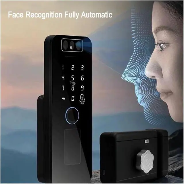 Alt view image 3 of 7 - Smart WiFi Door Lock Waterproof Tuya Face Recognition Fingerprint(Tuya Version(Face))