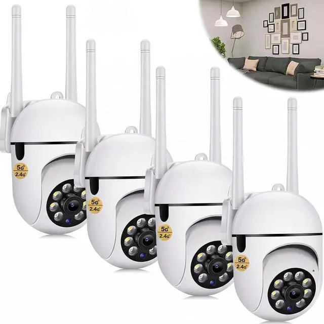Main image of 4-Pack Wireless 5G WiFi Security Camera System Smart Outdoor Night Vision 1080P