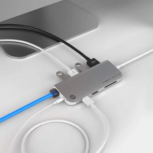 Alt view image 3 of 7 - Almighty Dock C3 Multi USB-C Hub Ethernet HDMI 4K PD Support Silver TUN-OT-000056