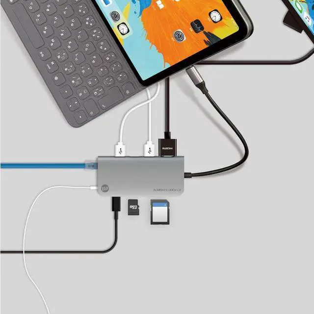 Alt view image 2 of 7 - Almighty Dock C3 Multi USB-C Hub Ethernet HDMI 4K PD Support Silver TUN-OT-000056