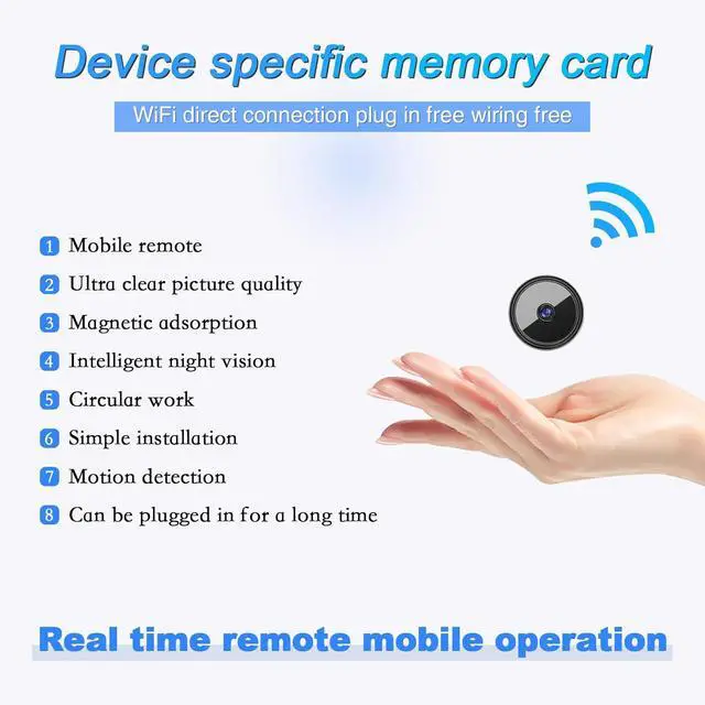 Alt view image 6 of 7 - 2pcs Only 0.9 inch Hidden Camera with Audio/Video Mini Small Spy Home Indoor Night Vision Motion Detection Baby Monitor Wireless Outdoor Nanny WiFi espias Security Secret (2, Black, mini)