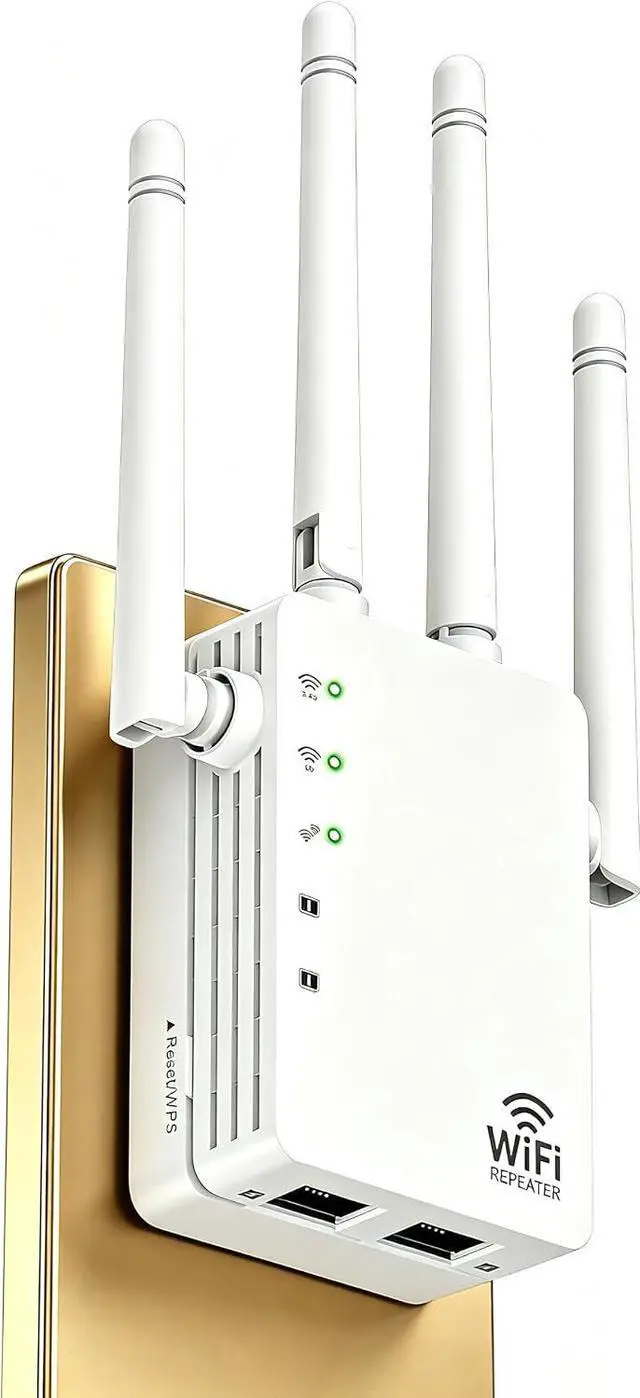 Main image of Dual Band 5GHz/2.4GHz 1200Mbps WiFi Extender Signal Booster, 12880 Sq.Ft Coverage & 105-Device Support, WiFi Extender for Home & Outdoor