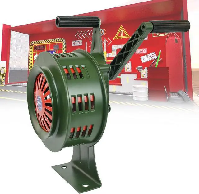 Main image of 120dB Hand Crank Siren Horn Portable - Manual Operated Air Raid Siren for Factories, Airport - Aluminum Alloy Crank - Self Protection Emergency Alarm