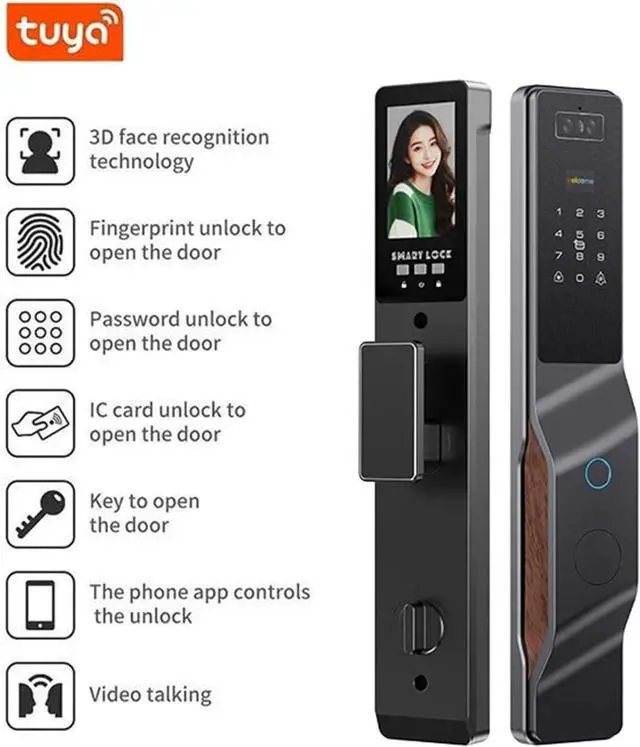 Alt view image 2 of 7 - Fingerprint Lock Vein Recognition Intelligent Door Lock Intelligent Home Linkage Anti-Theft Door Electronic Lock