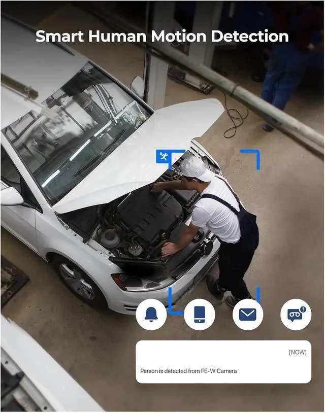 Alt view image 4 of 5 - 6MP Fisheye WiFi Security Camera 2.4/5GHz Wireless Indoor Camera 2-Way Audio Smart Detection 360° Panorama PoE Cameras