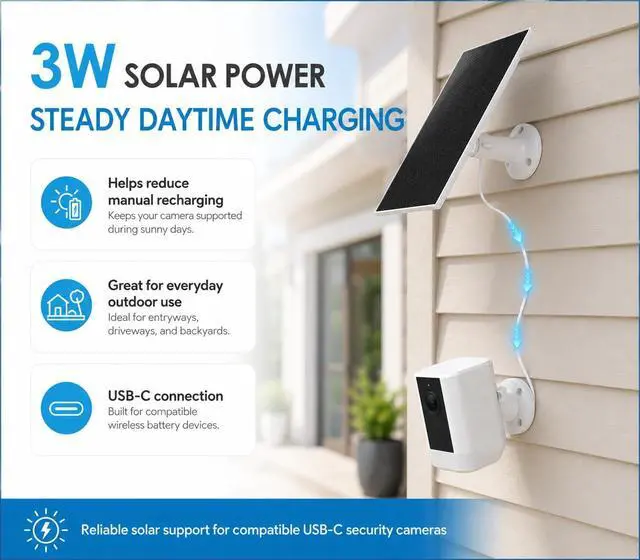 Alt view image 6 of 7 - 2-Camera Solar Security System + Extra 3W Solar Panel, Ethernet Base Station, 4K Outdoor Cameras, No Subscription, 64GB Local Storage, Color Night Vision