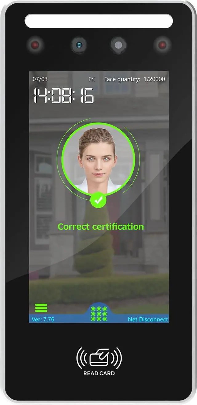 Main image of UHPPOTE Facial Recognition Door Access Control Terminal Time Attendance