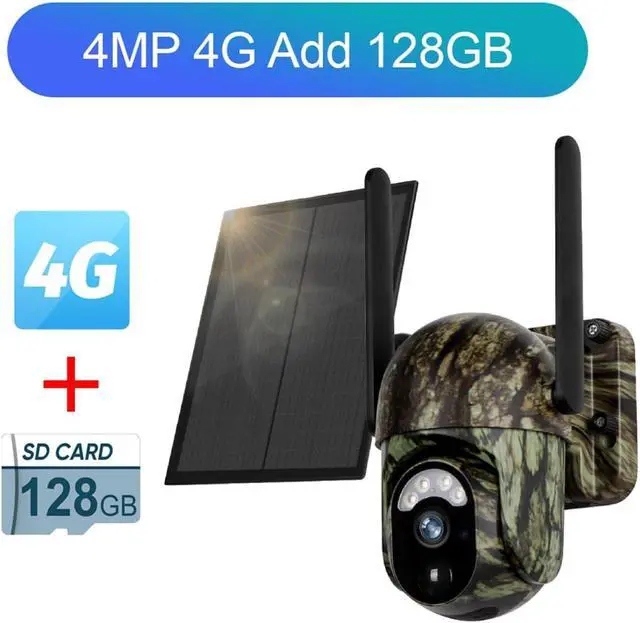 Alt view image 2 of 7 - 4G Solar Powered Outdoor Surveillance Cam, WiFi Cellular Security Device with Color Night Vision & Smart Detection(4G Version 128GB)