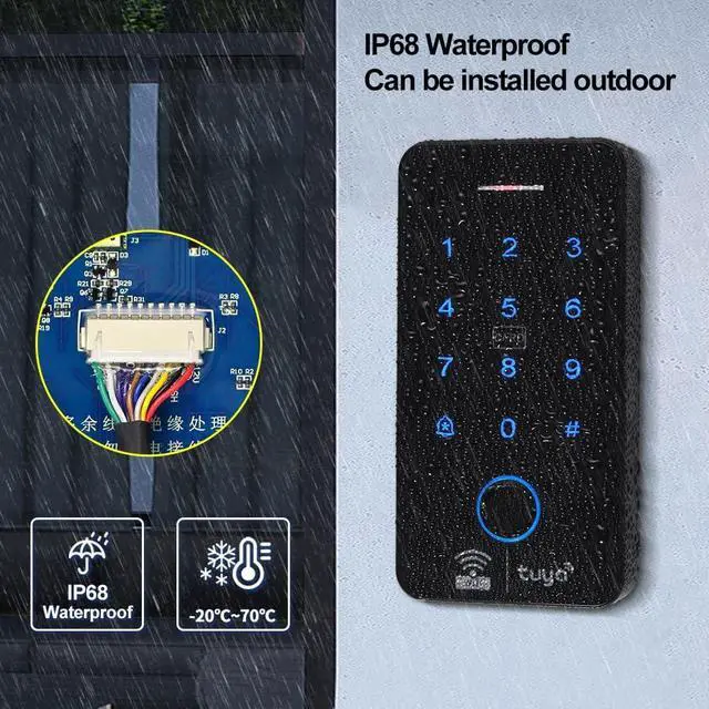 Alt view image 6 of 7 - Fingerprint Access Control Kit, Small Electric Lock, IP68, Tuya APP Remote