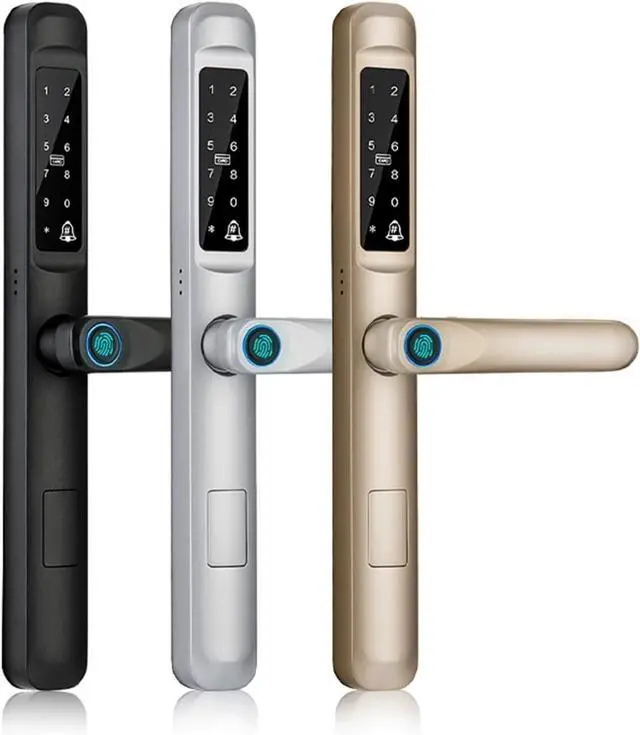 Main image of Tuya WiFi App Waterproof Smart Door Lock Aluminum Biometric Lock Fingerprint Door Handle Digital Keyless Lock for Glass Sliding(A6 TYS6085)