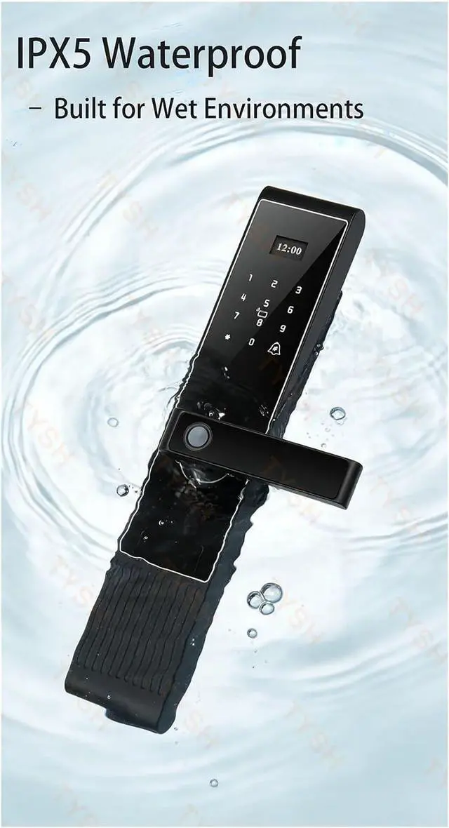 Alt view image 2 of 7 - Tuya App Waterproof Lock WiFi Smart Fingerprint Door Lock Smart Digital Remote Unlock Keyless Code Electronic Door Lock
