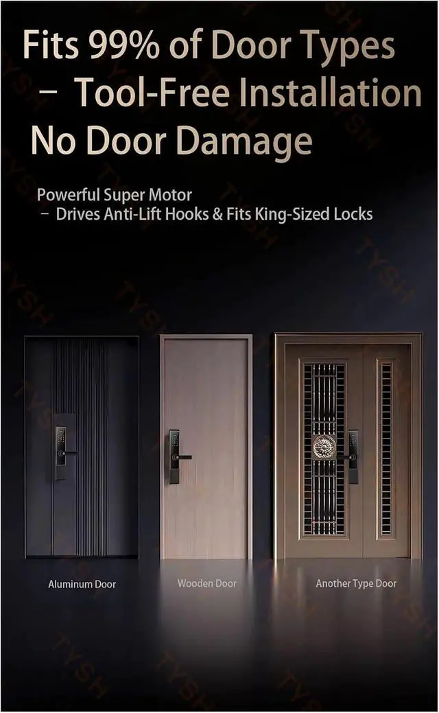 Alt view image 6 of 7 - Tuya App Waterproof Lock WiFi Smart Fingerprint Door Lock Smart Digital Remote Unlock Keyless Code Electronic Door Lock