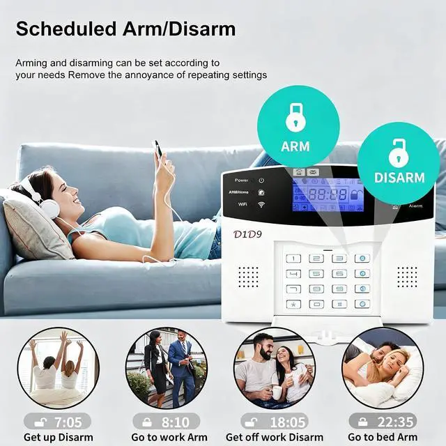 Alt view image 7 of 7 - 10pcs Wireless DIY Home Burglar Alarm System, 4G WiFi GSM, No Monthly Fee,Home Security with App Alert