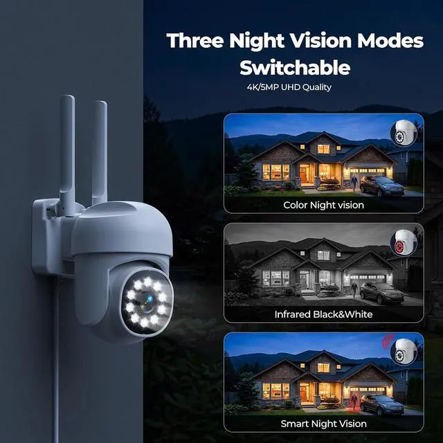 Alt view image 3 of 7 - CAMCAMP Home Security Camera System 8 PTZ Wireless Security Cameras