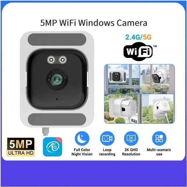 Alt view image 3 of 7 - 5MP 2K Indoor WiFi Security Camera for Windows, Full Color Night Vision, Motion Detection, 24/7 Continuous Recording, Easy Quick Installation Home Surveillance Cam(EU Plug,5MP Camera Add 32G)