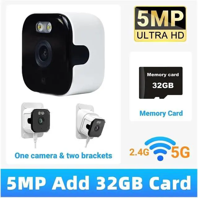 Alt view image 2 of 7 - 5MP 2K Indoor WiFi Security Camera for Windows, Full Color Night Vision, Motion Detection, 24/7 Continuous Recording, Easy Quick Installation Home Surveillance Cam(EU Plug,5MP Camera Add 32G)