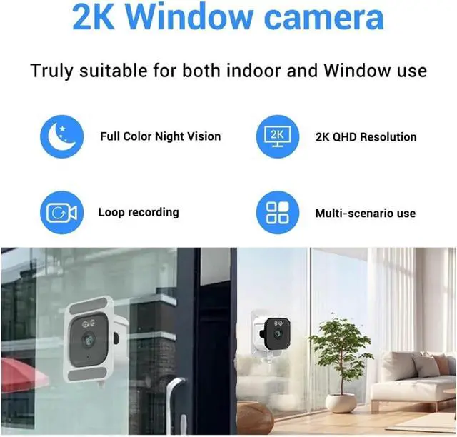 Alt view image 4 of 7 - 5MP 2K Indoor WiFi Security Camera for Windows, Full Color Night Vision, Motion Detection, 24/7 Continuous Recording, Easy Quick Installation Home Surveillance Cam(EU Plug,5MP Camera Add 32G)