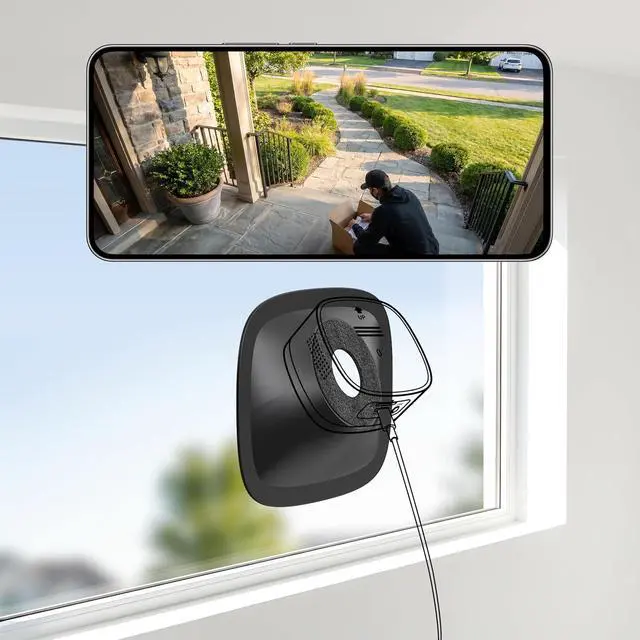 Alt view image 7 of 7 - 3K No Drill Window Camera, 2Pack Indoor Window Security Cameras with Color Night Vision for Home Security and 1Pack No Reflection Window Camera Mount