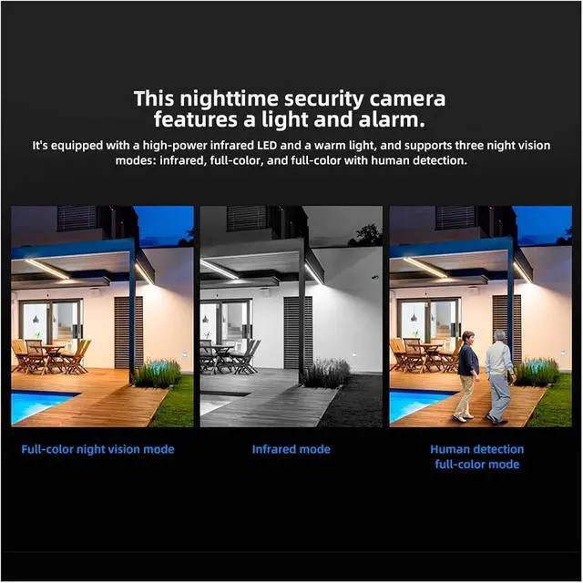 Alt view image 5 of 6 - Icsee Outdoor PTZ 6K WiFi IP Camera Home Security Triple Lens Camera CCTV Video Surveillance with Triple Screens(EU Plug,Camera and 256GB)