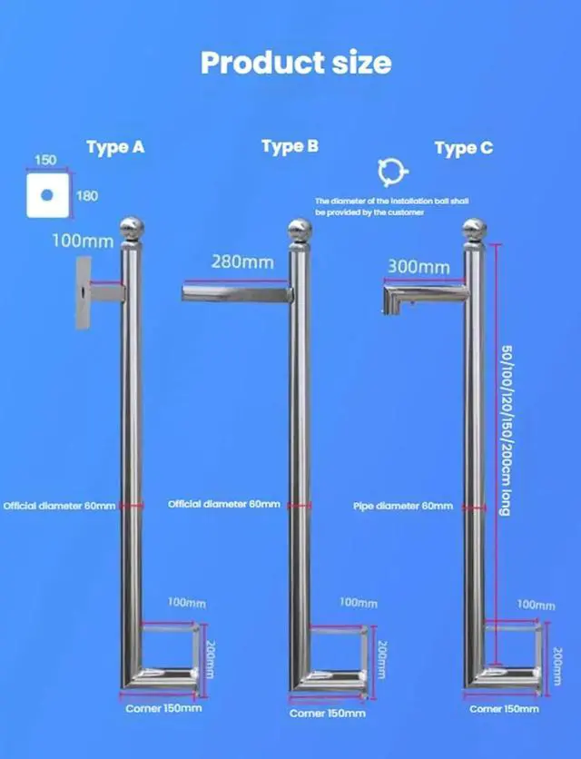 Alt view image 3 of 6 - Overlength Surveillance Bracket Outdoor Camera Mounting Pole - for Parking Lots, and Wall Tops - Durable, Courtyards, Adjustable, Easy Installation(White-A,120cm/47.24in)