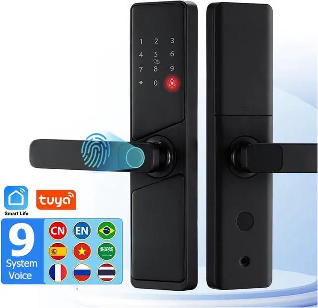 Alt view image 3 of 3 - 9 Languages Smart Electronic Door Lock with Biometric Fingerprint Interface Tuya WiFi Compatible Home Security(702-TY 6085)