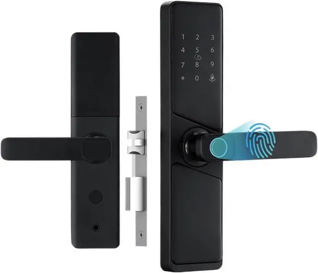 Main image of 9 Languages Smart Electronic Door Lock with Biometric Fingerprint Interface Tuya WiFi Compatible Home Security(702-TY 6085)