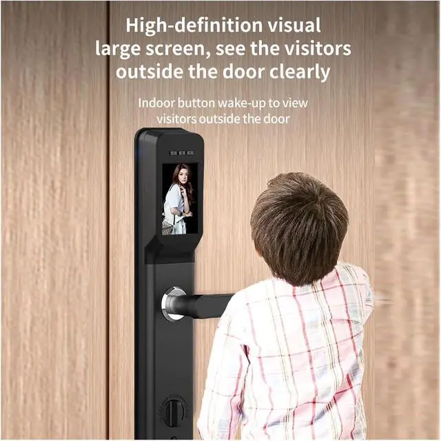 Alt view image 6 of 7 - WiFi Tuya Smart Lock with Handle English/Russian/Spanish/Portuguese Fingerprint Password Electronic Smart Door Lock(H12 24240 S)