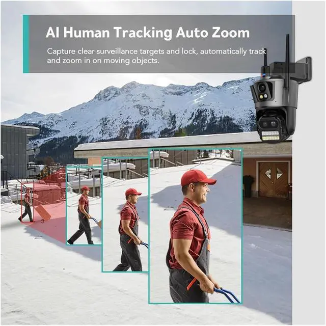 Alt view image 5 of 6 - 4K 8MP 4-Lens PTZ Camera - Outdoor WiFi Security