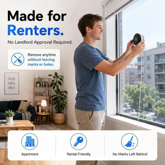 Alt view image 6 of 7 - DYPCO Window Camera, 2K Indoor Window Camera with 5G & 2.4G WiFi, Plug-in Window Camera for Home Security, Pet & Baby Monitor, Color Night Vision, Motion Detection, 2-Way Audio, App Control (2 Pack)