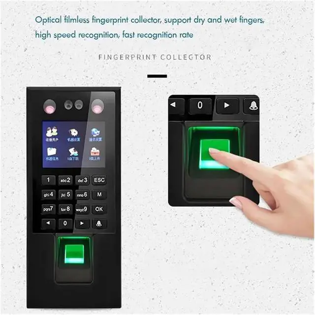 Alt view image 2 of 6 - Access Control Time Attendance Machine Face Recognition Fingerprint Password Checking-in