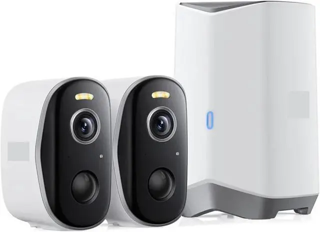 Alt view image 2 of 7 - Security Protection Outdoor Camera N1 Series 2K 2-Cam Kit Wireless Home Security 210-Day Battery Life HomeKit 16TB Memory(US Plug)