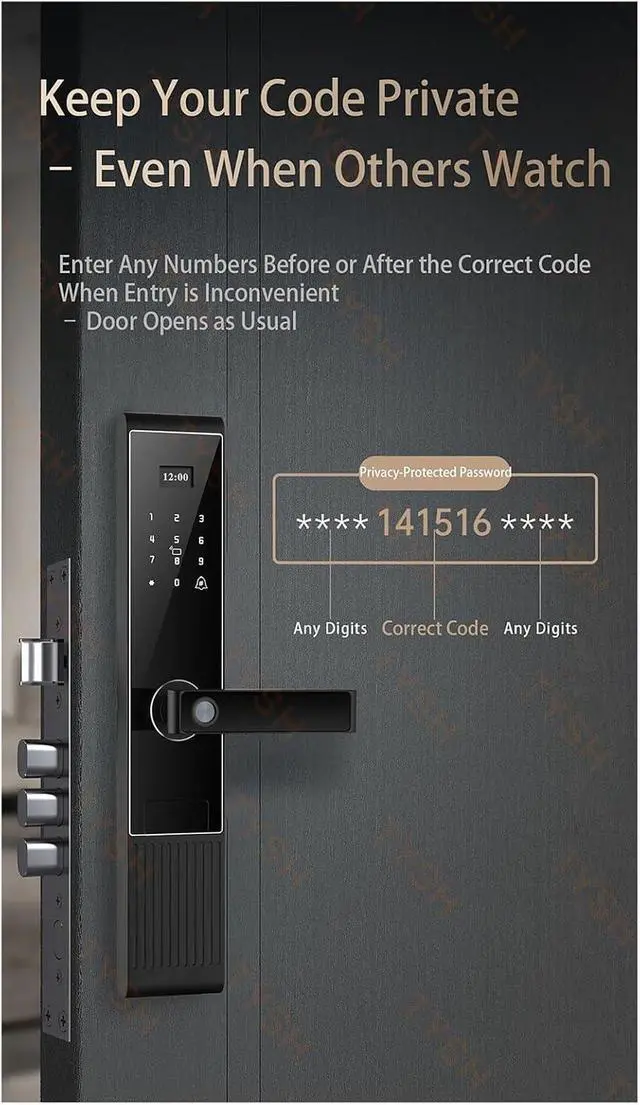 Alt view image 5 of 7 - Tuya App Waterproof Lock WiFi Smart Fingerprint Door Lock Smart Digital Remote Unlock Keyless Code Electronic Door Lock