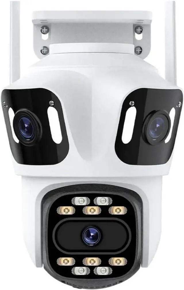 Main image of Four Lens Four Screen PTZ Camera WiFi Human Detecton Three Lens Outdoor Camera Security Surveillance Dual Camera ICSee APP(UK Plug,Option B NO Card)