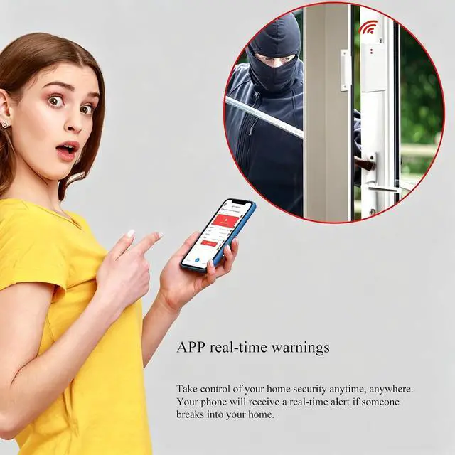 Alt view image 3 of 7 - 10pcs Wireless DIY Home Burglar Alarm System, 4G WiFi GSM, No Monthly Fee,Home Security with App Alert