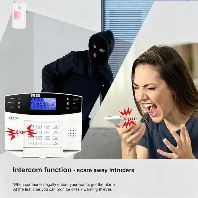 Alt view image 4 of 7 - 10pcs Wireless DIY Home Burglar Alarm System, 4G WiFi GSM, No Monthly Fee,Home Security with App Alert