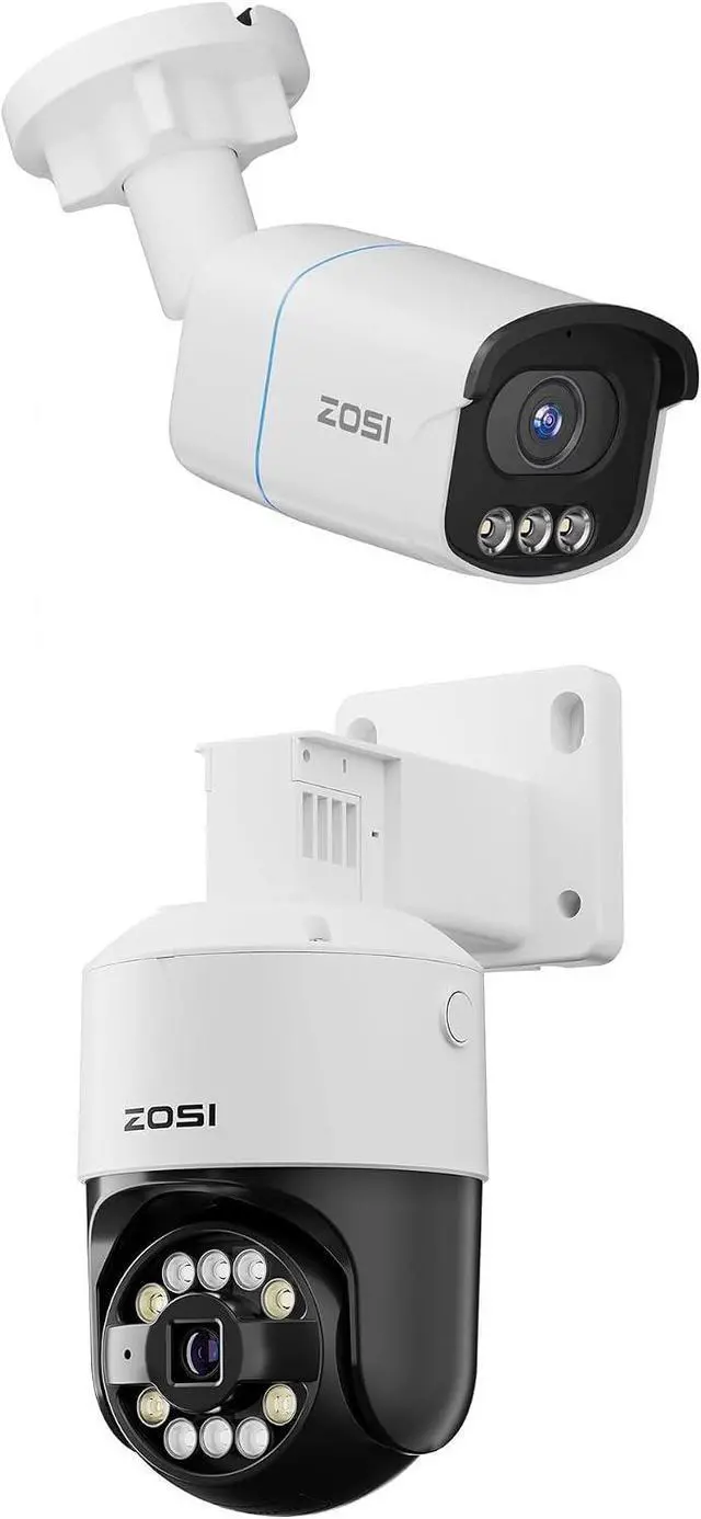 Main image of ZOSI C186 5MP 3K PoE IP Add-On Security Camera, C296 5MP 3K PT Add-On Camera Outdoor, Color Night Vision, AI Person/Vehicle Detection, Light & Siren Alarms, Two-Way Talk, Only POE NVR